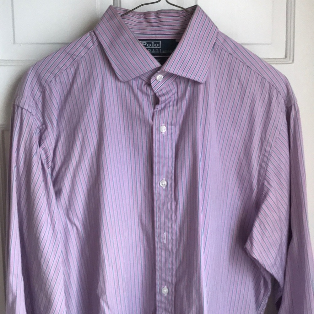 Polo purple stripe dress shirt